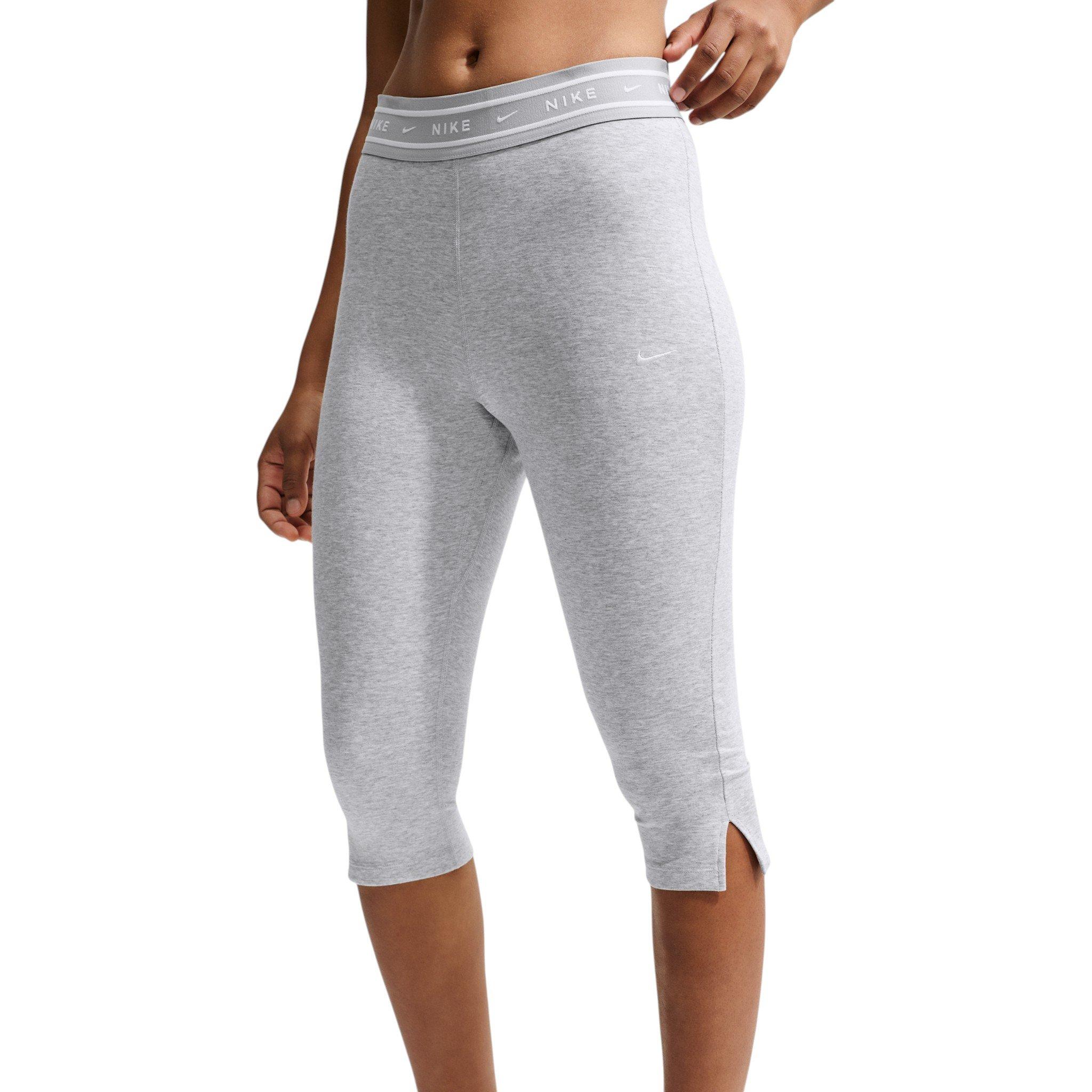 Nike Women's Sportswear Chill Jersey Tight High-Waisted Capri Leggings - Grey - GREY